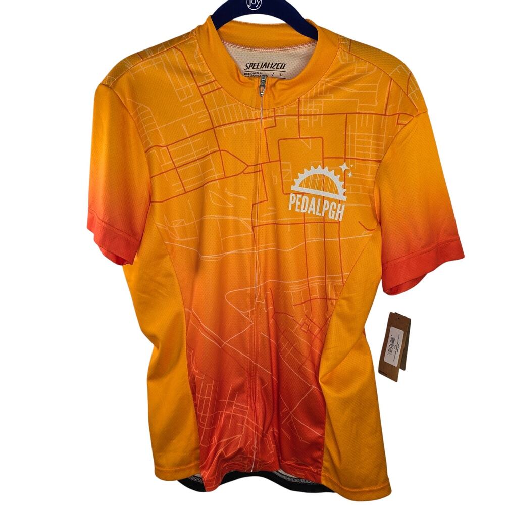 Women's Specialized Pedal PGH Bike Bicycle Full Zip Jersey UPF 30 Size Large NWT
